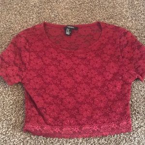 Floral lace crop top